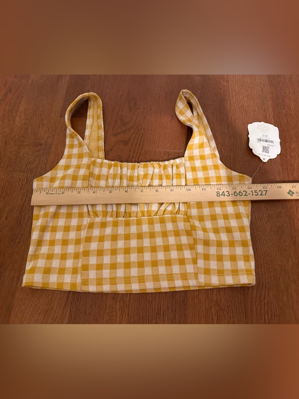 NWT Altar'd State Yellow Gingham Two Piece Set Crop Top Mini Skirt Co-Ord S - Picture 16 of 16